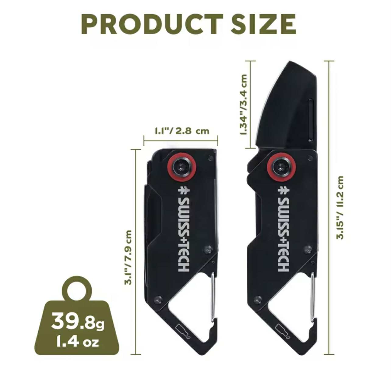 Swiss+Tech Folding Pocket Knife Keychain | ST014007