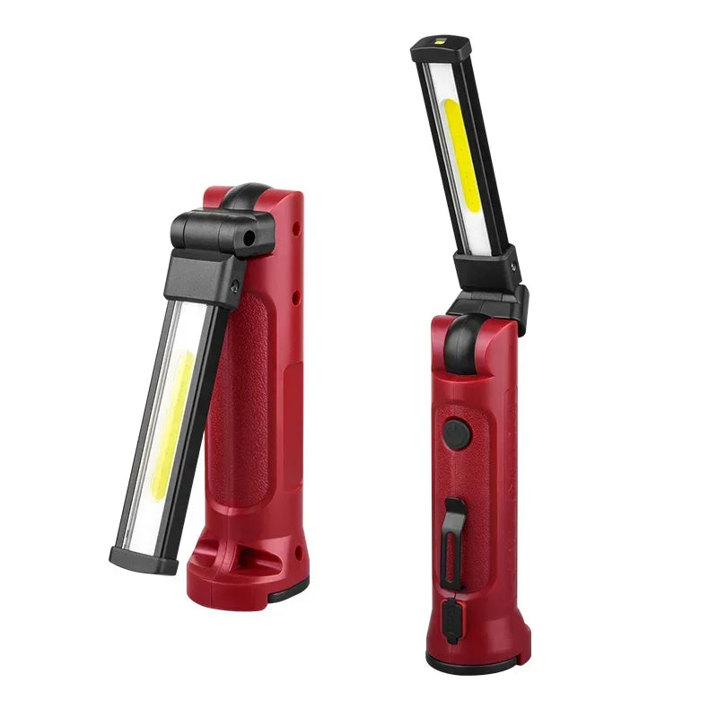 Portable COB Folding Flashlight Emergency Repair Spotlight With Hook Magnetic
