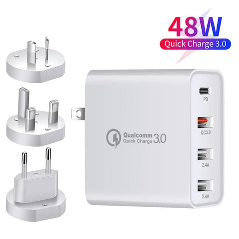 48W PD Type C And 3 USB Port Charger