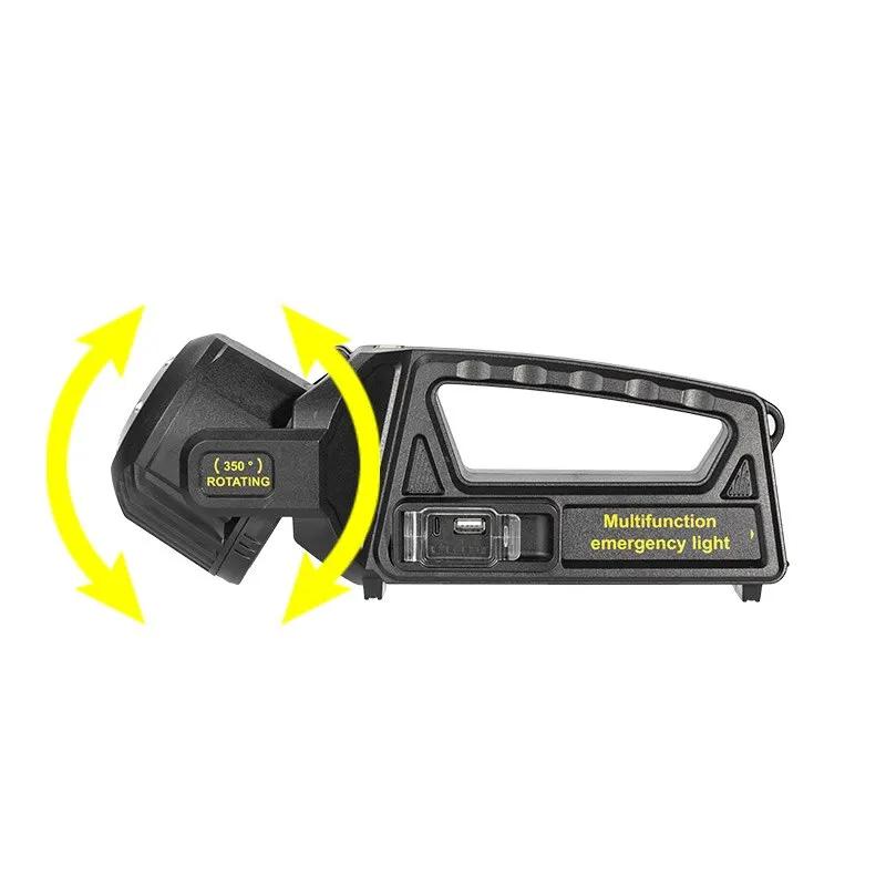 P50 Solar Charging Portable Powerful LED Flashlight Handheld Searchlight USB Rechargeable Spotlight Waterproof Torch Light
