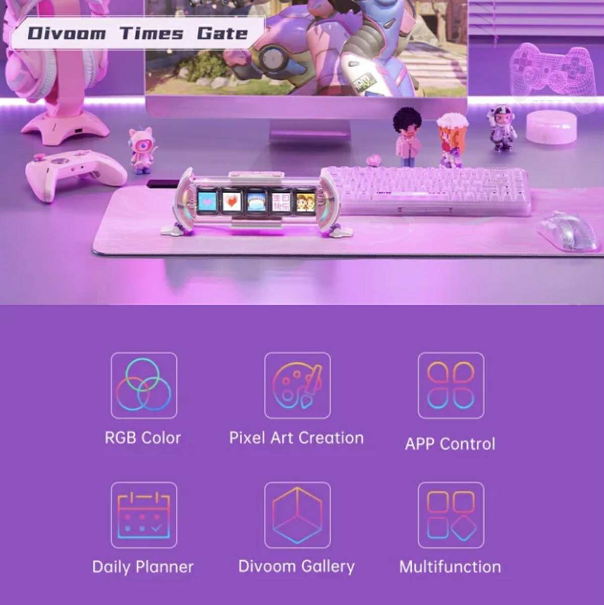 Divoom Times Gate Pixel Art Informative Display WiFi IPS