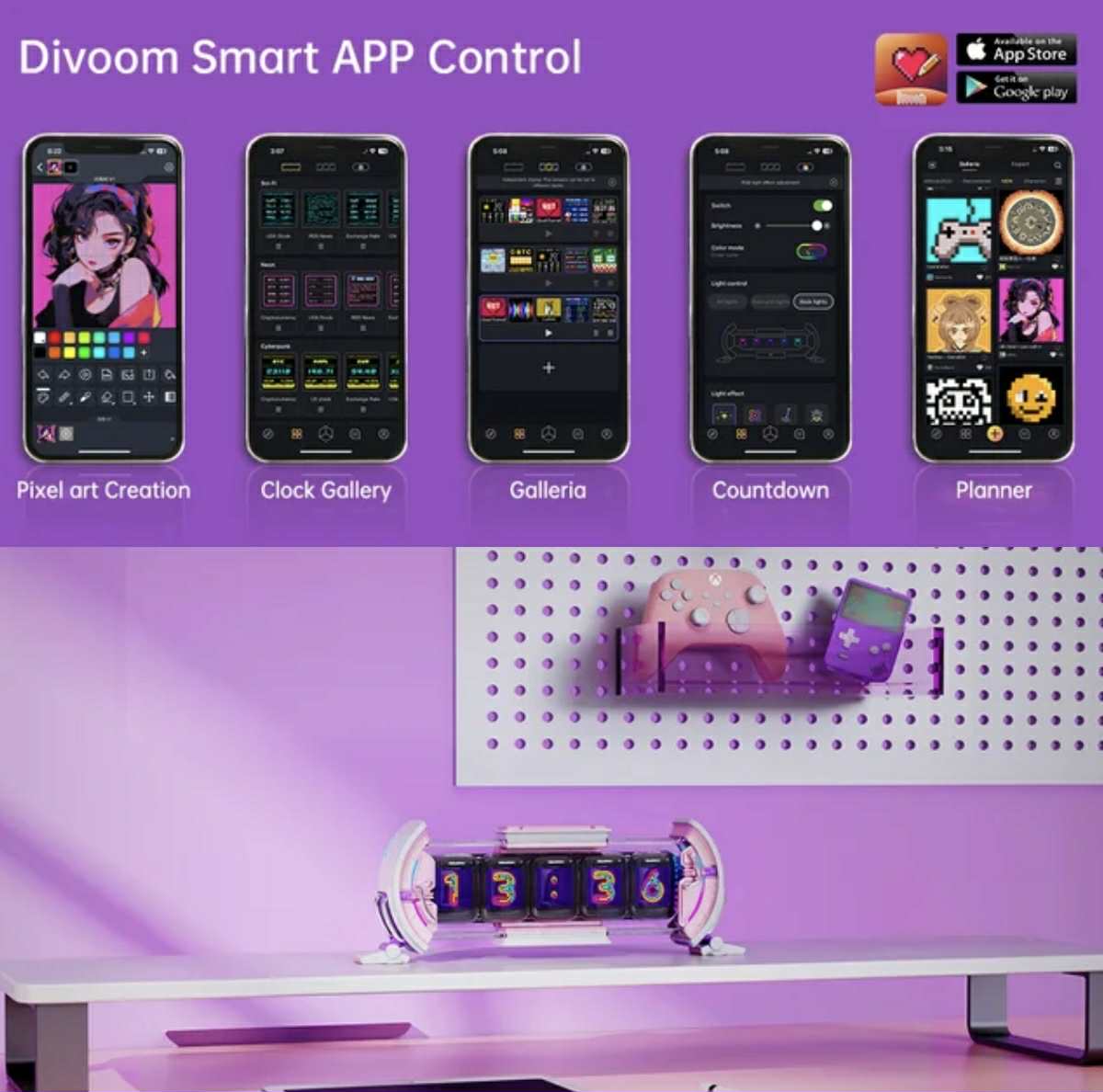 Divoom Times Gate Pixel Art Informative Display WiFi IPS