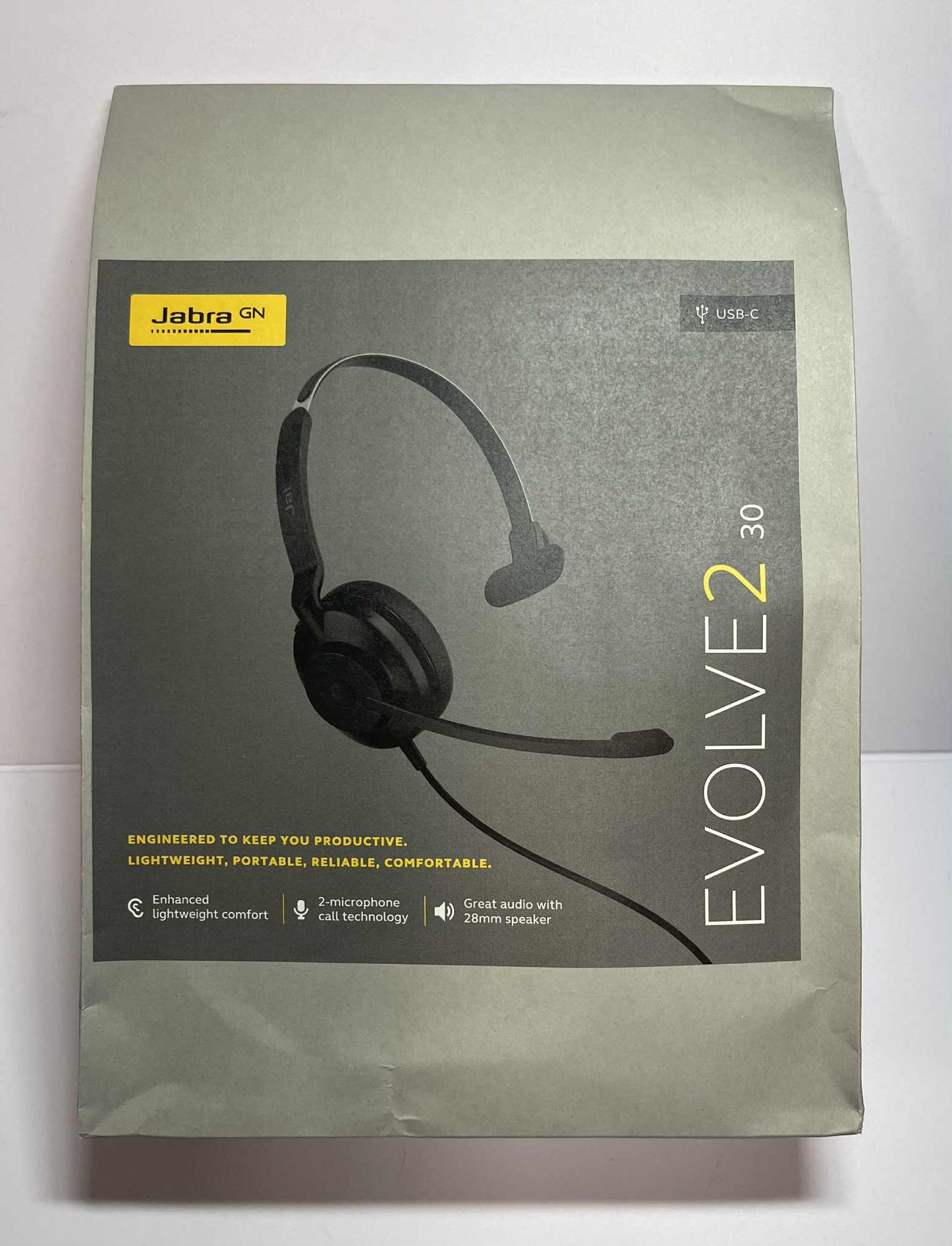 Jabra Evolve2 30 Wired Headset W/Dual ANC Mic | USB-C UC Mono