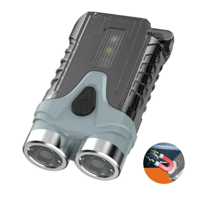 Mini EDC Keychain Flashlight Type-C Rechargeable Multifunctional Magnetic Torch