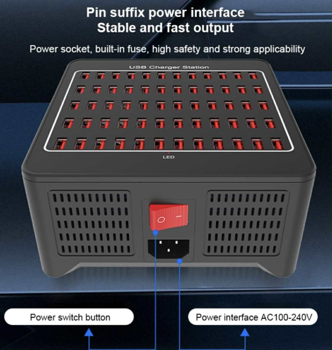 60-Port 300W USB Power Station | YFY-A78