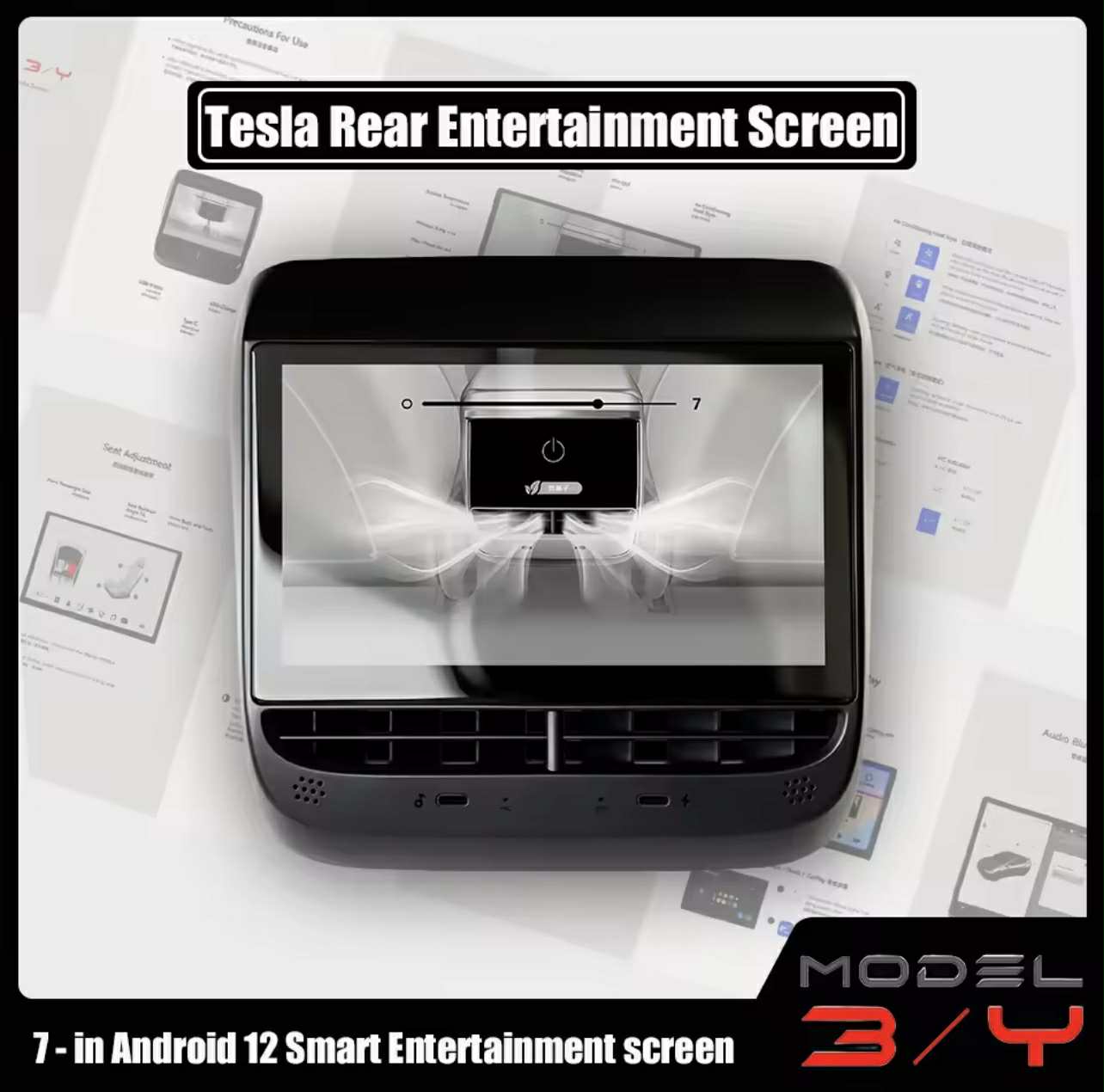TESLA Model 3/Y Rear Seat Aircon Control & Multimedia