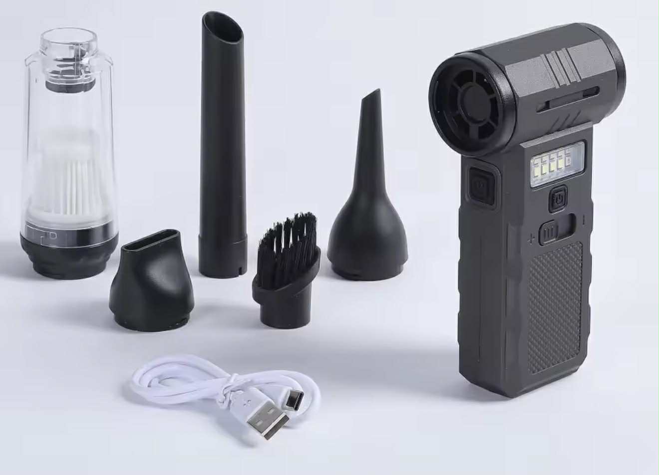 3in1 Mini Fan Blower / Vacuum / Light W/4 Nozzle | F028