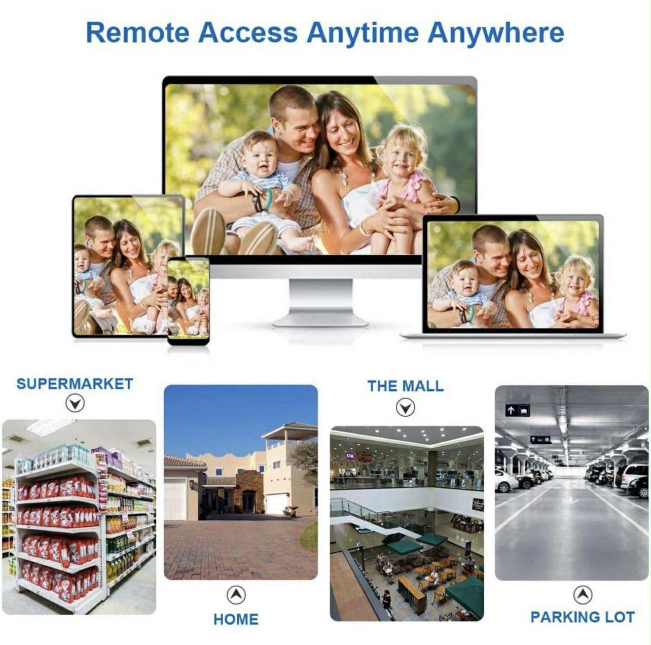 FLOUREON 8CH Security Surveillance DVR System + 4 Pack CCTV Camera W/1TB HDD