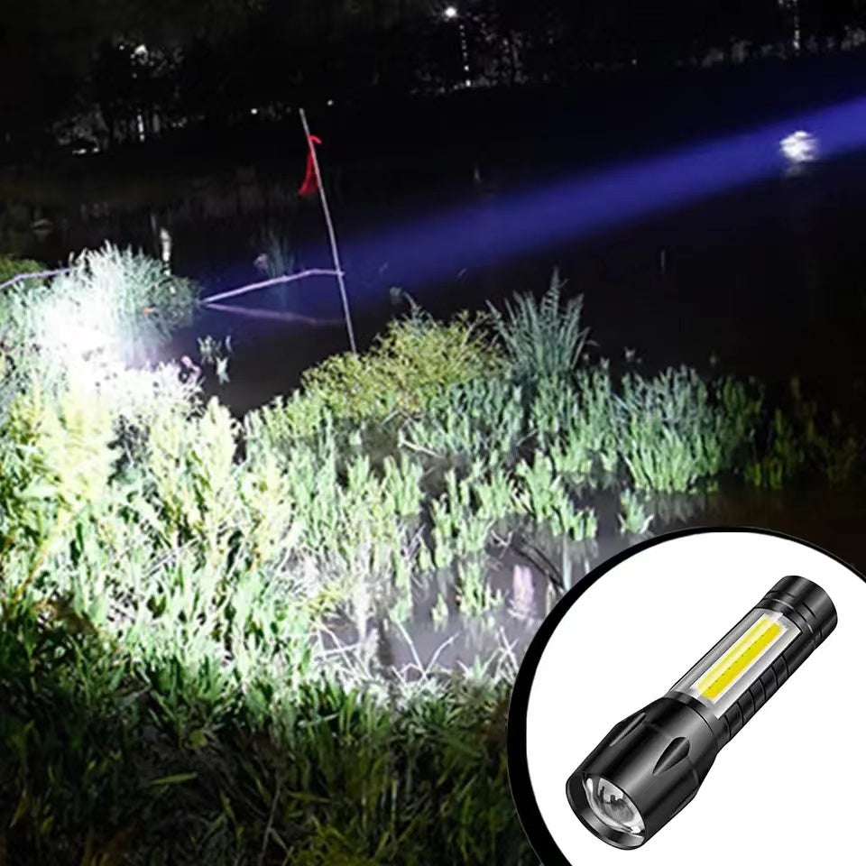 LED Flashlight Convenient Super Bright Torch Multifunctional Small Lightness Lamp Outdoor Fishing Night Running Equipment