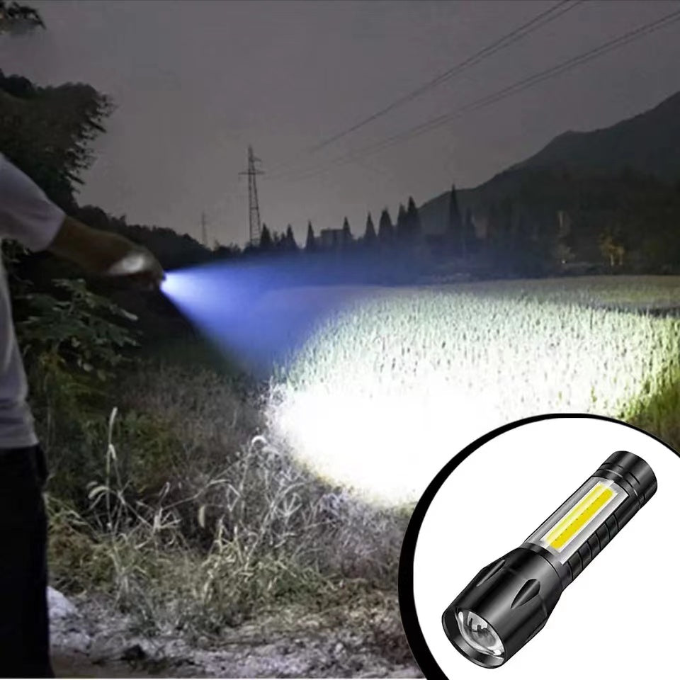 LED Flashlight Convenient Super Bright Torch Multifunctional Small Lightness Lamp Outdoor Fishing Night Running Equipment
