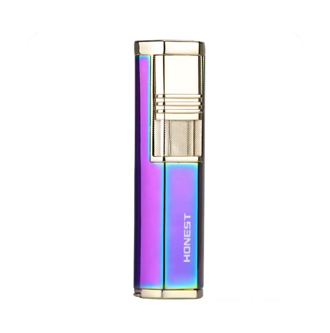 Metal Outdoor Windproof Lighter Portable Double Torch Turbine Butane Gas High Temperature Gun Cigar Kitchen Baking Tool Men's Gift