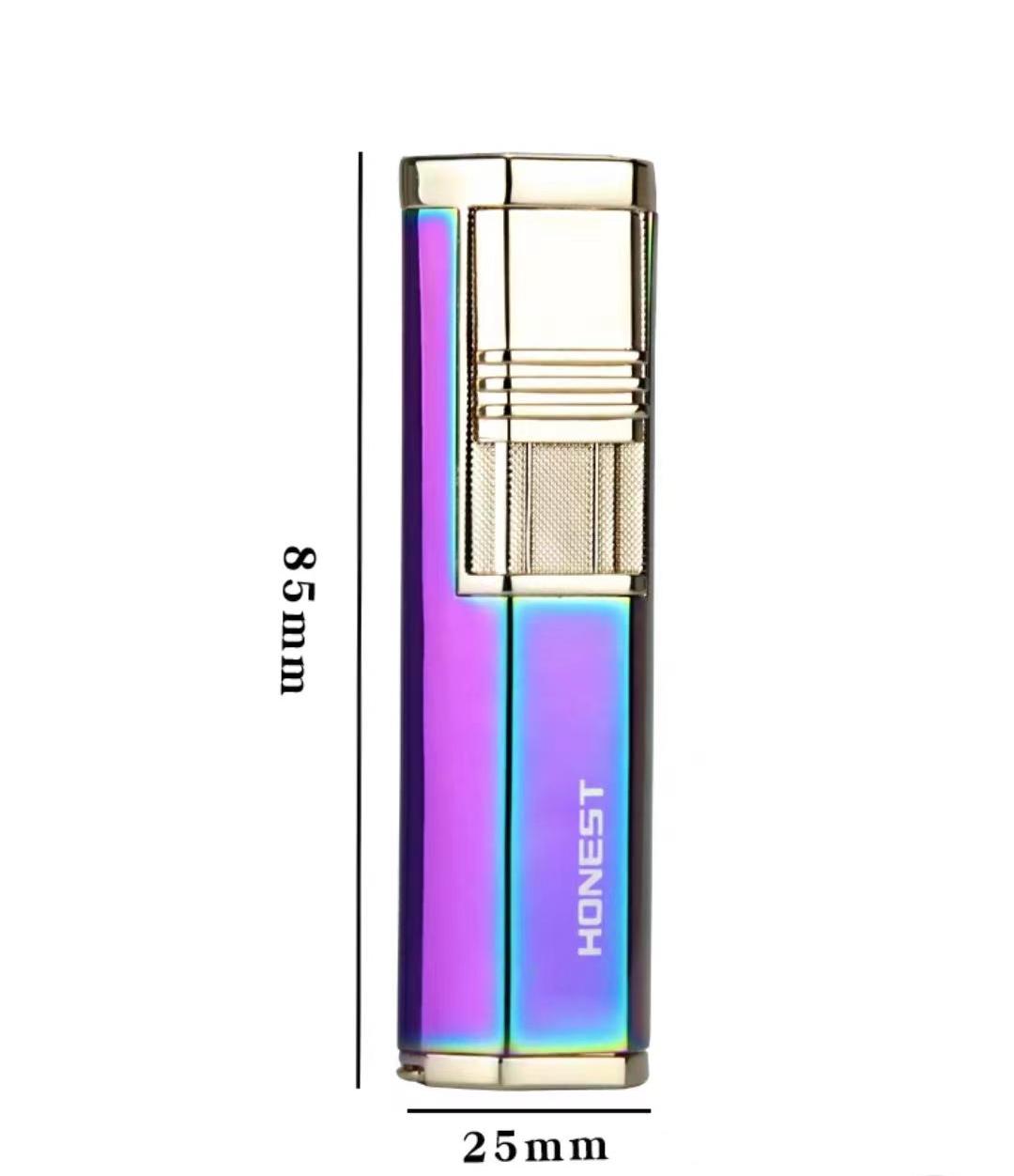 Metal Outdoor Windproof Lighter Portable Double Torch Turbine Butane Gas High Temperature Gun Cigar Kitchen Baking Tool Men's Gift