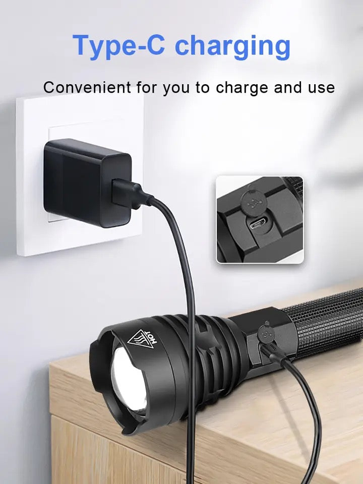 XHP90 Ultra Powerful 26650 LED Flashlight Lamp USB Rechargeable Tactical Light 18650 Zoom Camp Torch