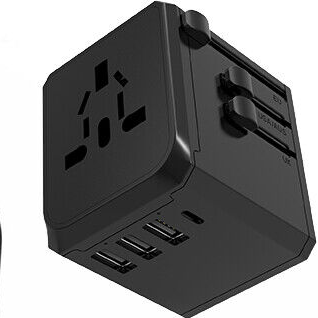 Universal Travel Adapter 3 USB &Type-C Outlet Converter Plug Charging Stand