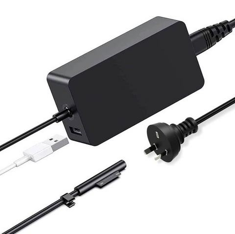 Replacement AC Adapter 65W (15V) W/USB Port | A1706 | Microsoft Surface Pro 9 / 8 / 7 / 6 / 5 / Go
