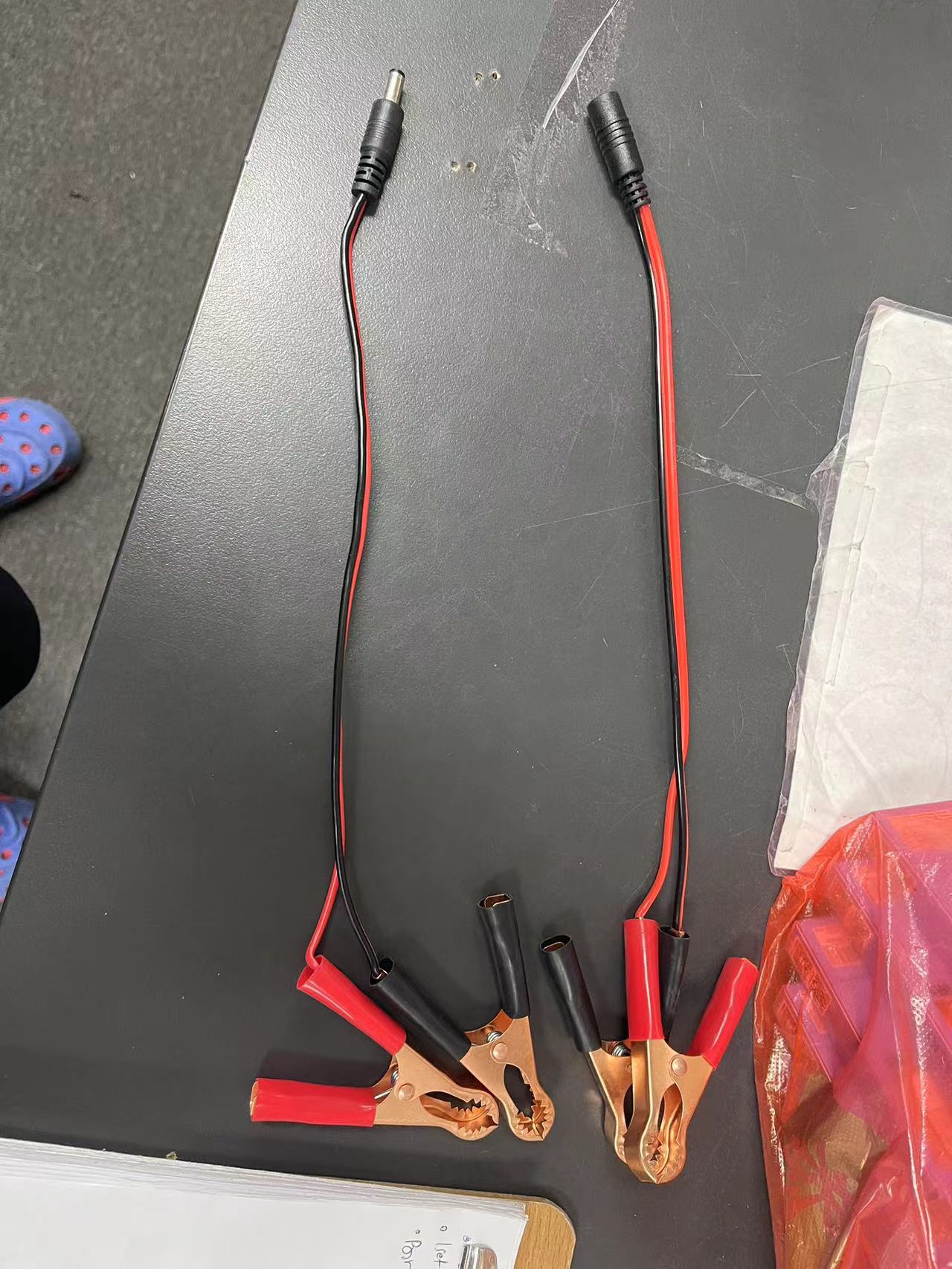 Alligator clip 1 Male or Female DC Power Plug Connector Adapter 36cm