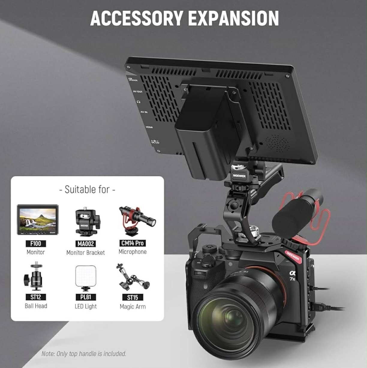 NEEWER Camera Top Handle ARRI Grip Camera Cage | CA007