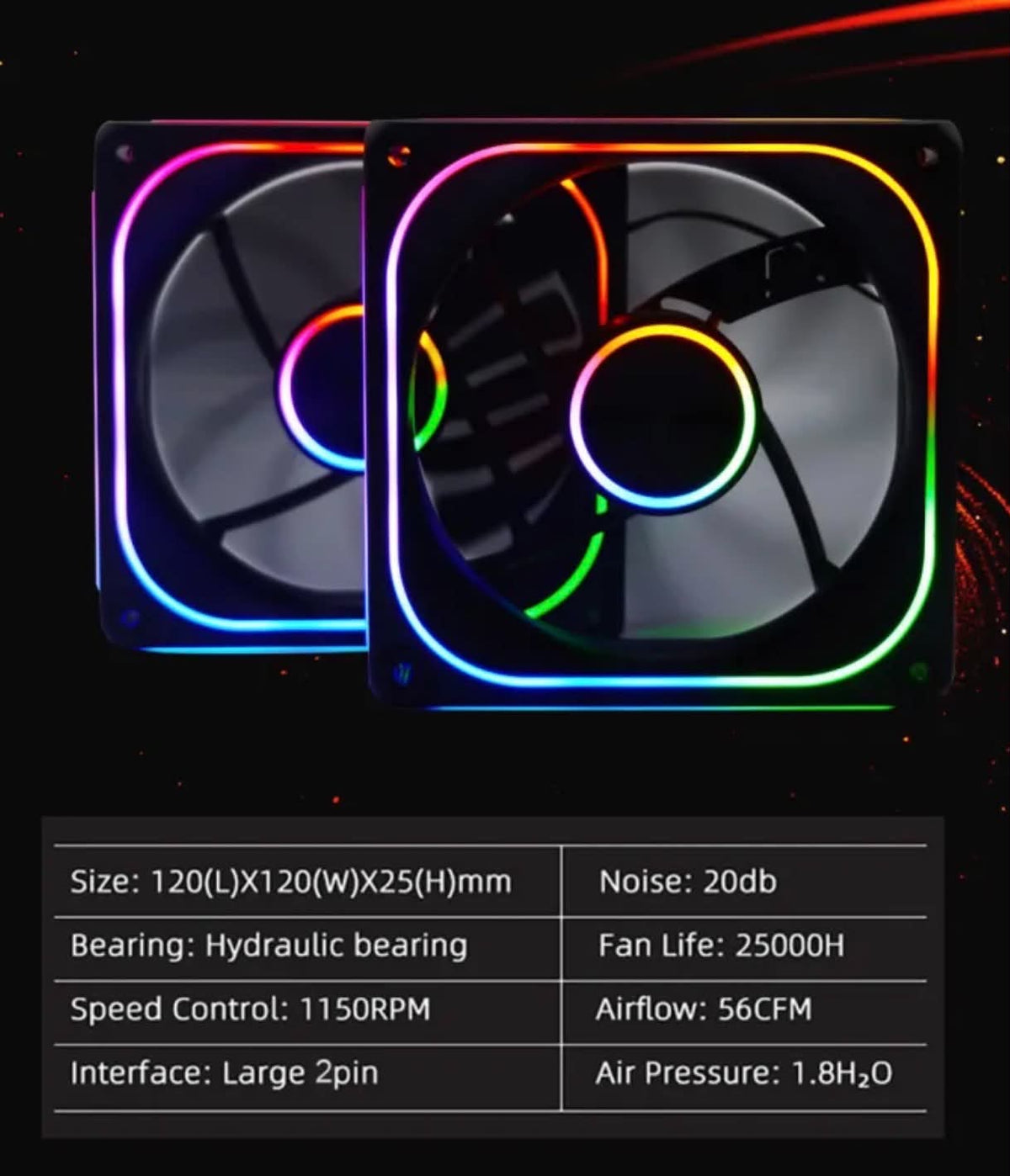 MANMU SFS-36 PC Cooling Fan 120mm RGB Fan CPU Cooler