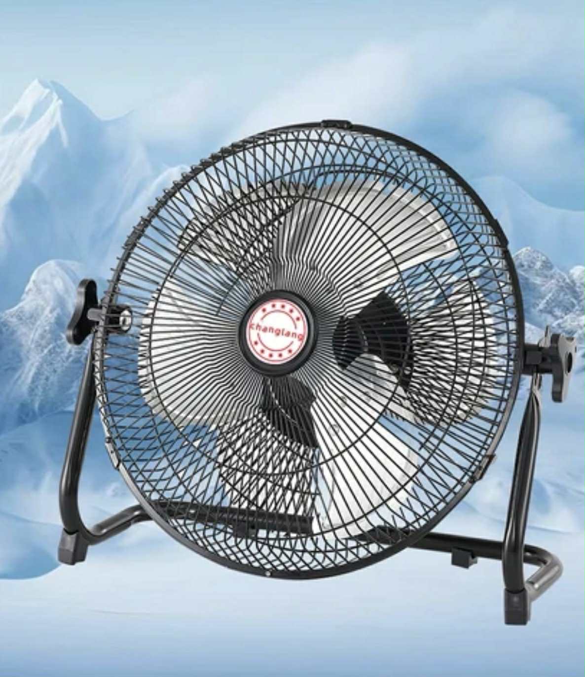 12” Portable Solar Rechargeable Fan W/Solar Panel & AC Charger