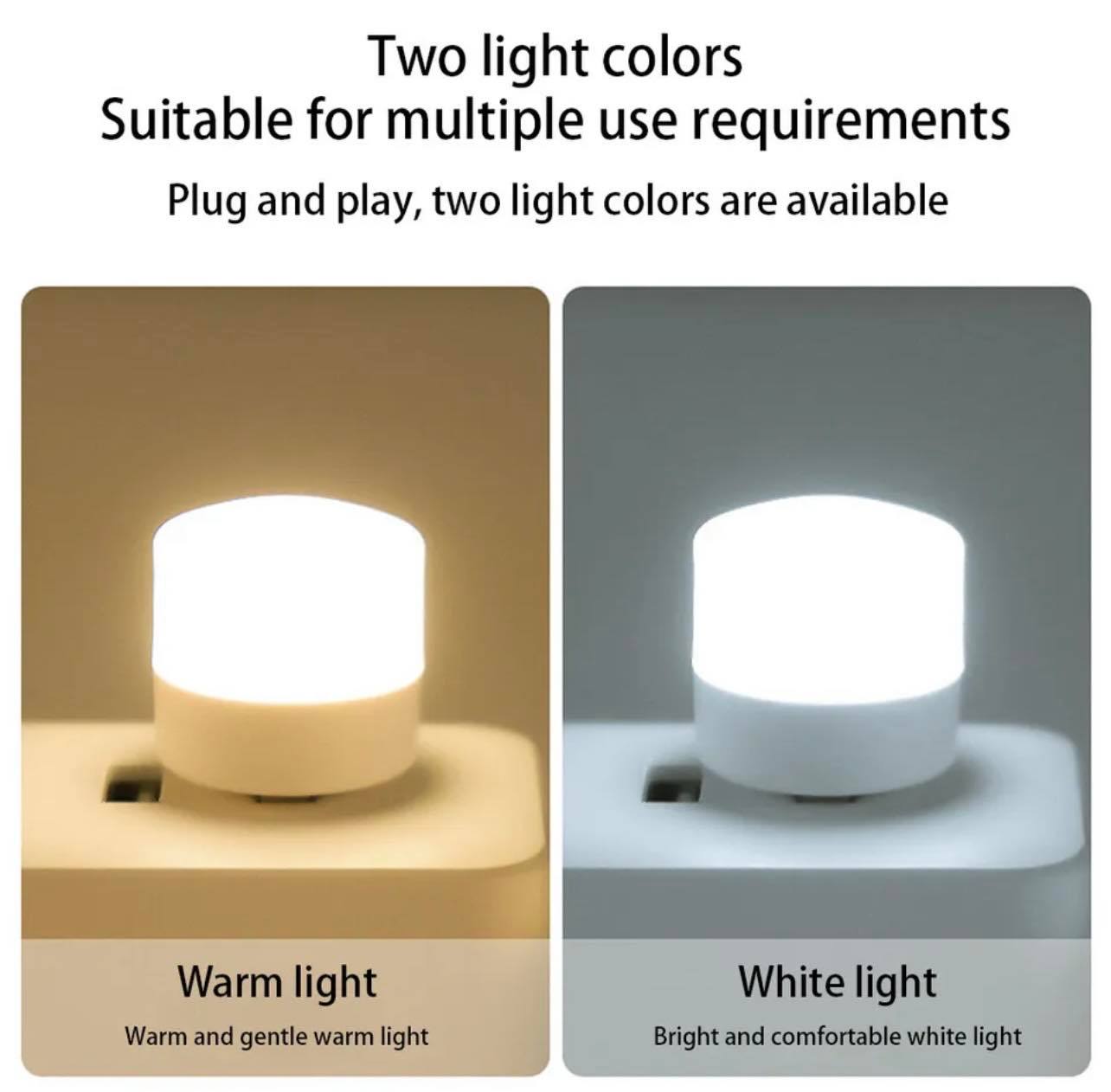 USB Mini Night Light Bulb Plug-in & Play | Warm/Cool White