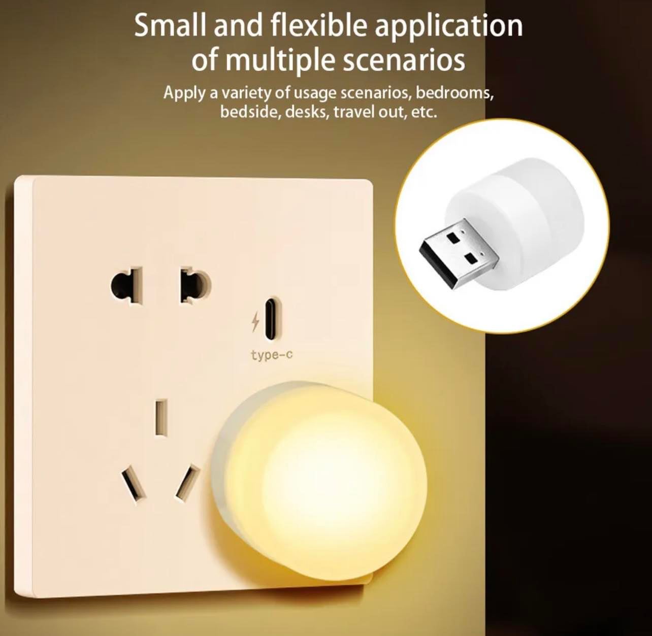 USB Mini Night Light Bulb Plug-in & Play | Warm/Cool White
