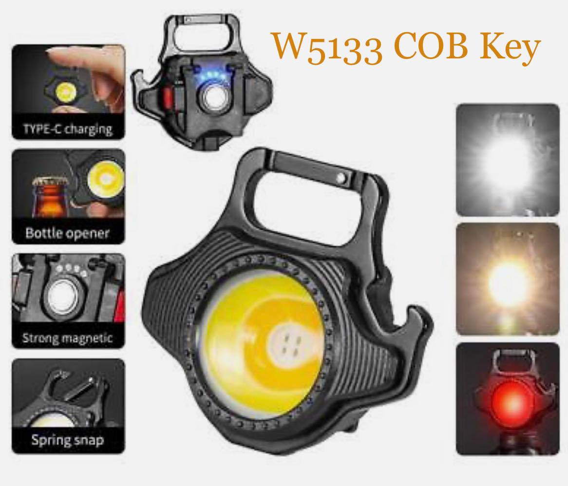 Mini COB Keychain Light W/4in1 Screwdriver & 7in1 Wrench | 2 Styles | Optional Tripod