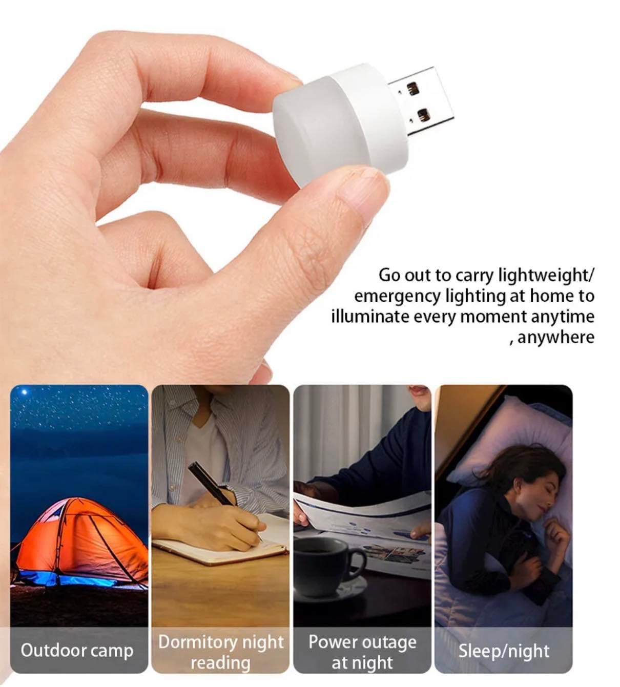 USB Mini Night Light Bulb Plug-in & Play | Warm/Cool White