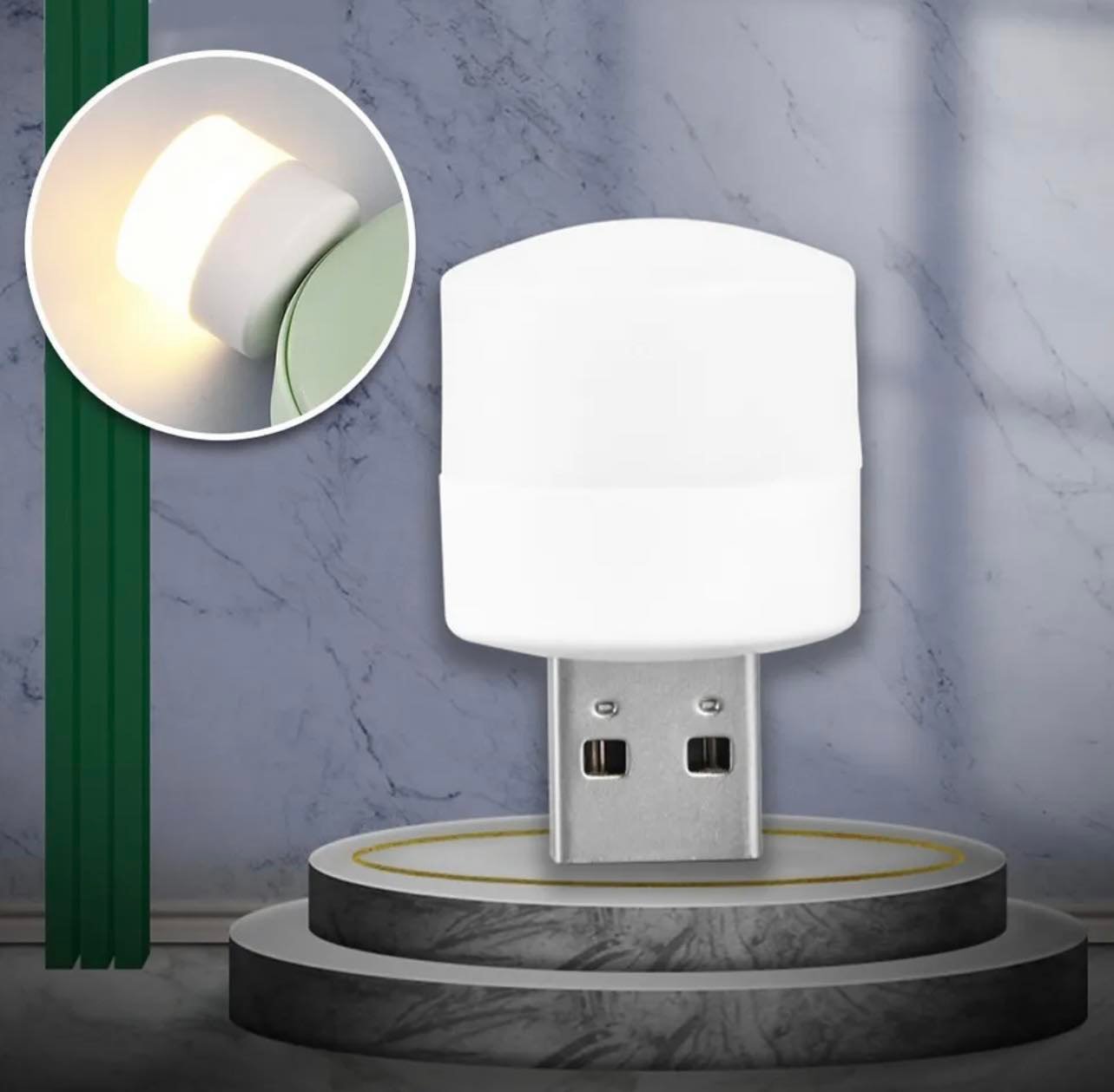 USB Mini Night Light Bulb Plug-in & Play | Warm/Cool White