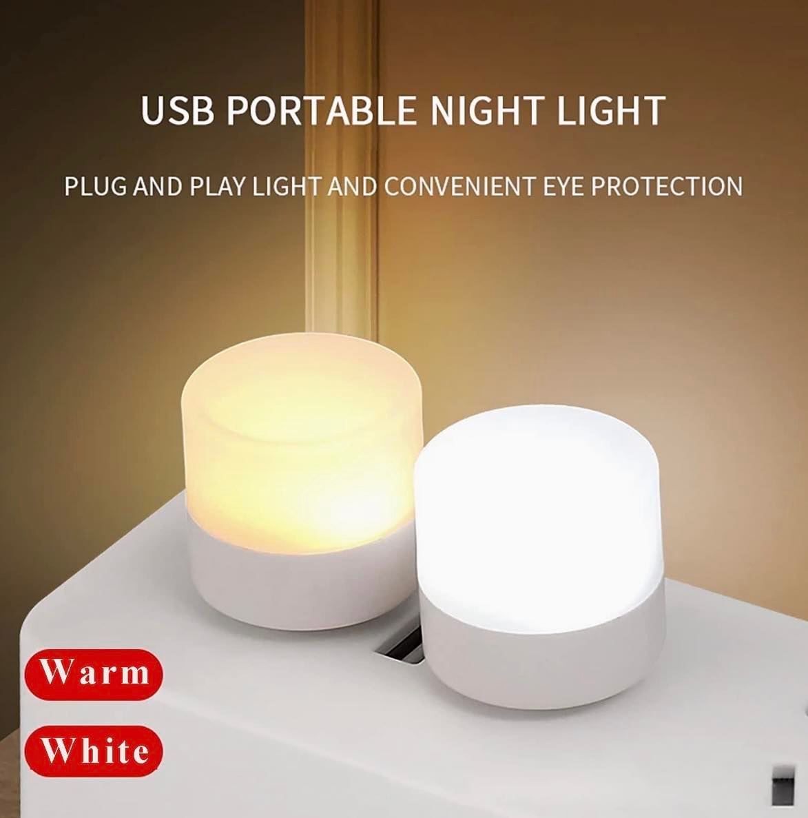 USB Mini Night Light Bulb Plug-in & Play | Warm/Cool White