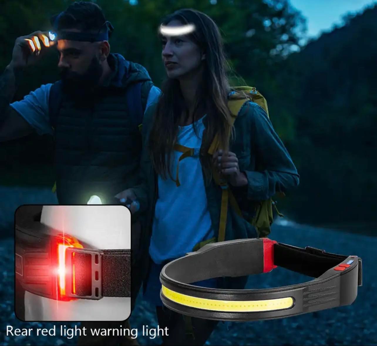 COB Floodlight Headlamp Type C Fast Charging W/Red Back Warning Light | W695-1