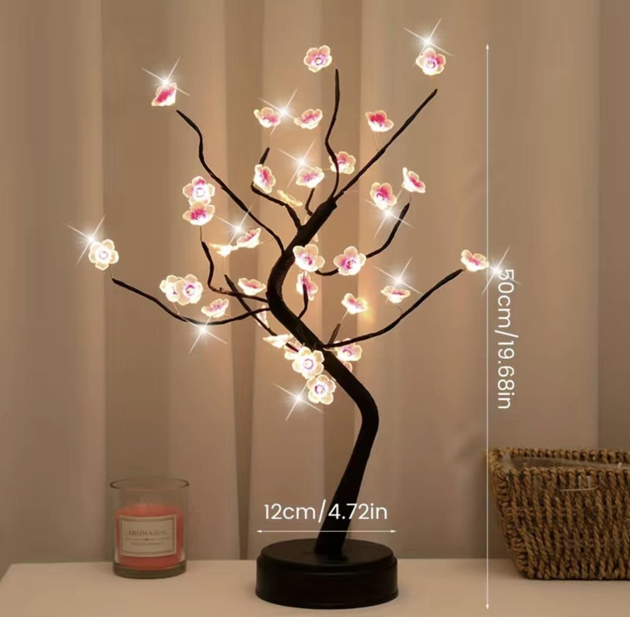 Decorative LED Shimmer Tree Tabletop Bonsai Tree W/DIY Branch | 50cm | 3 Style