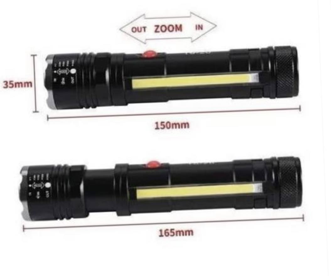 Super Bright LED Torch Flashlight Zoomable W/Clip & Magnet Bottom | T6-26