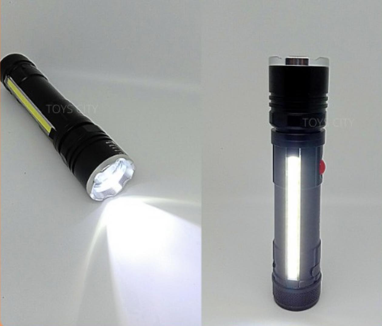 Super Bright LED Torch Flashlight Zoomable W/Clip & Magnet Bottom | T6-26