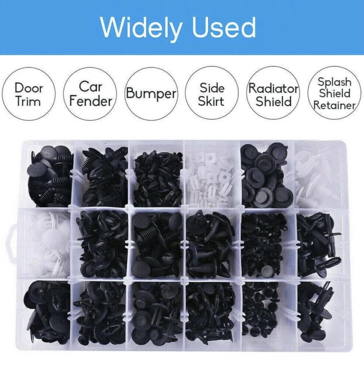 415pcs Car Body Plastic Rivets Push Pin Trim Clip Kit W/Removal Tool