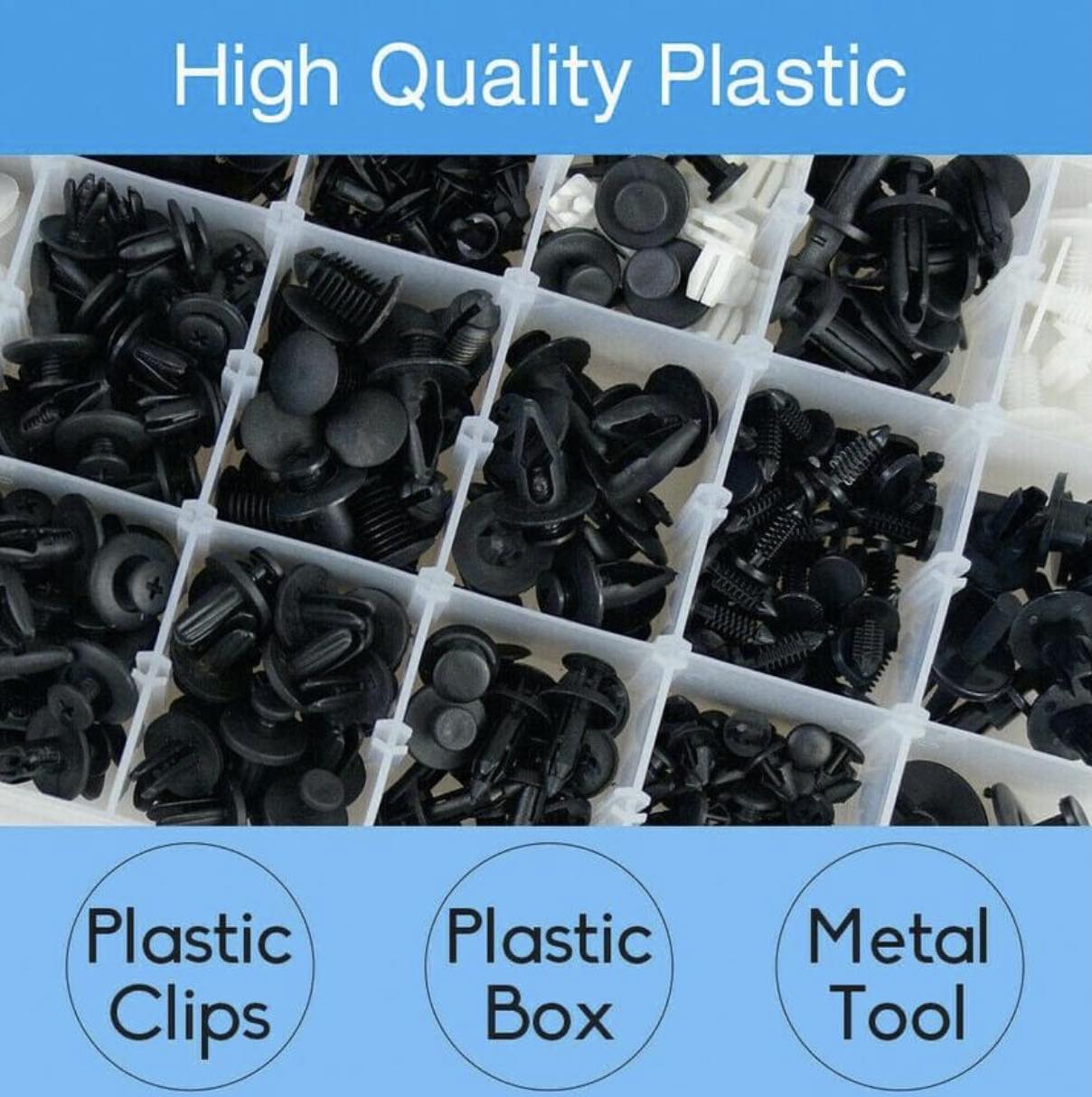 415pcs Car Body Plastic Rivets Push Pin Trim Clip Kit W/Removal Tool