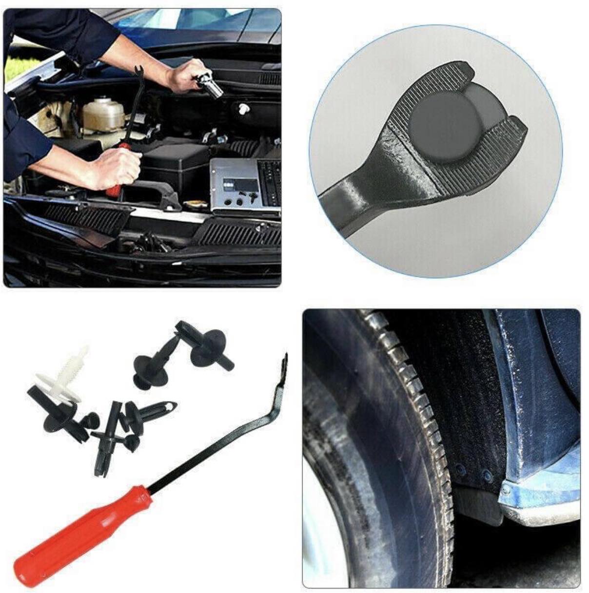 415pcs Car Body Plastic Rivets Push Pin Trim Clip Kit W/Removal Tool