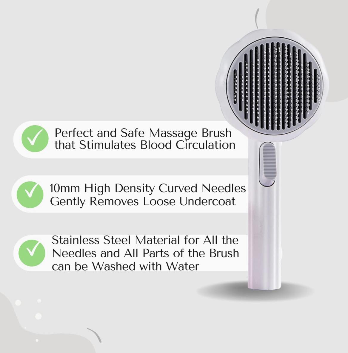 Pumpkin Pet Grooming Brush W/Clean Button | Cat & Dog