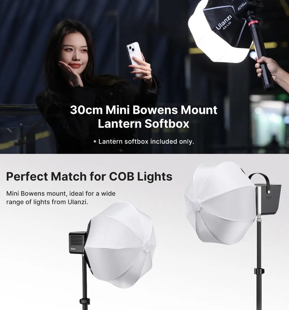 Ulanzi AS-L30 30cm Mini Bowens Mount Lantern Softbox