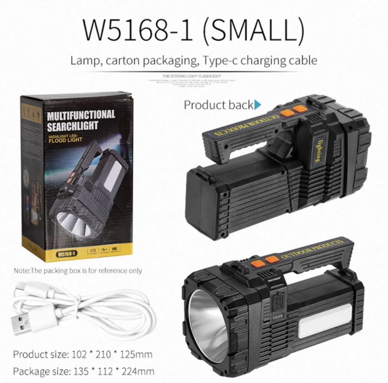 Multifunctional LED Flashlight Lantern USB Rechargeable | W5168-1