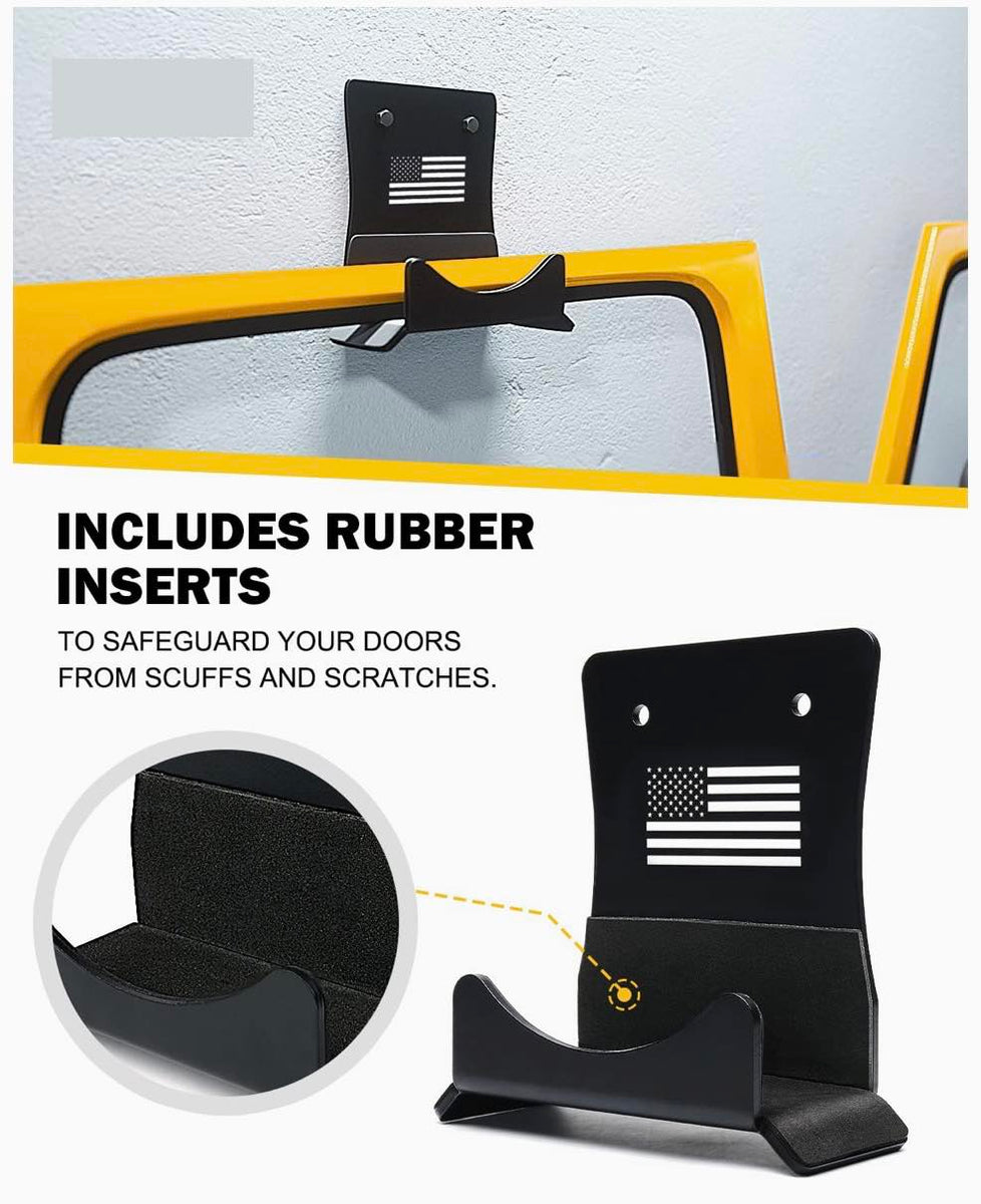 2 Pack Heavy Duty Door Hanger Bracket WallMounted All Year Jeep Wra