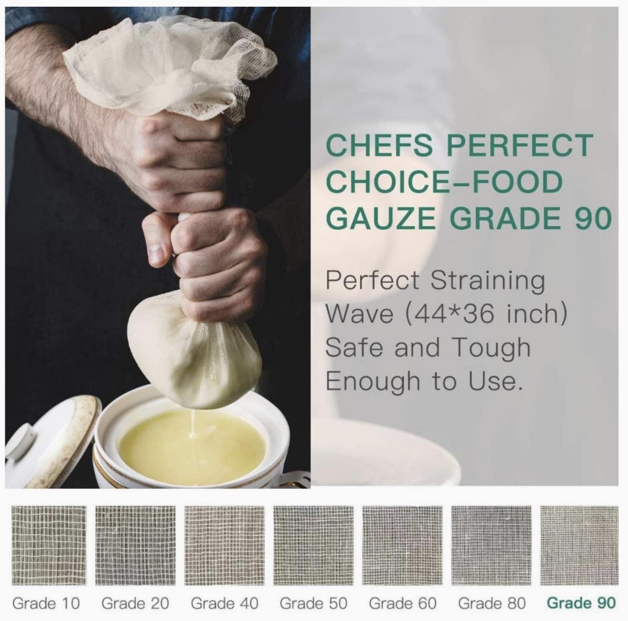 2 Pack Cheesecloth Unbleached Pure Cotton | Grade 90 - 90x100cm