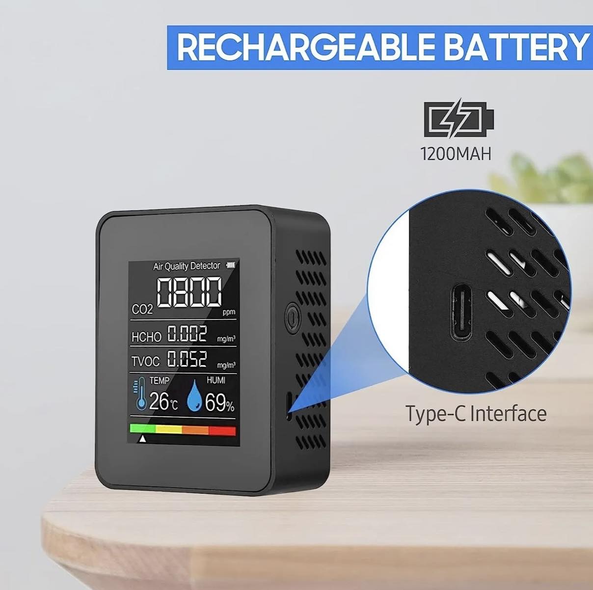 5 in 1 Air Quality Detector Indoor Meter Monitor | BC125