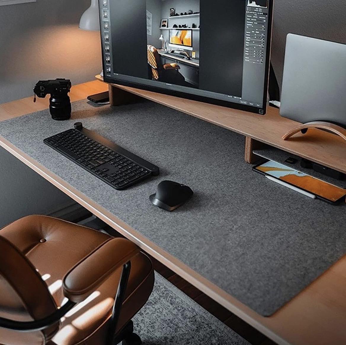 DAWNTREES Large Felt Desk Mat | 90×40CM