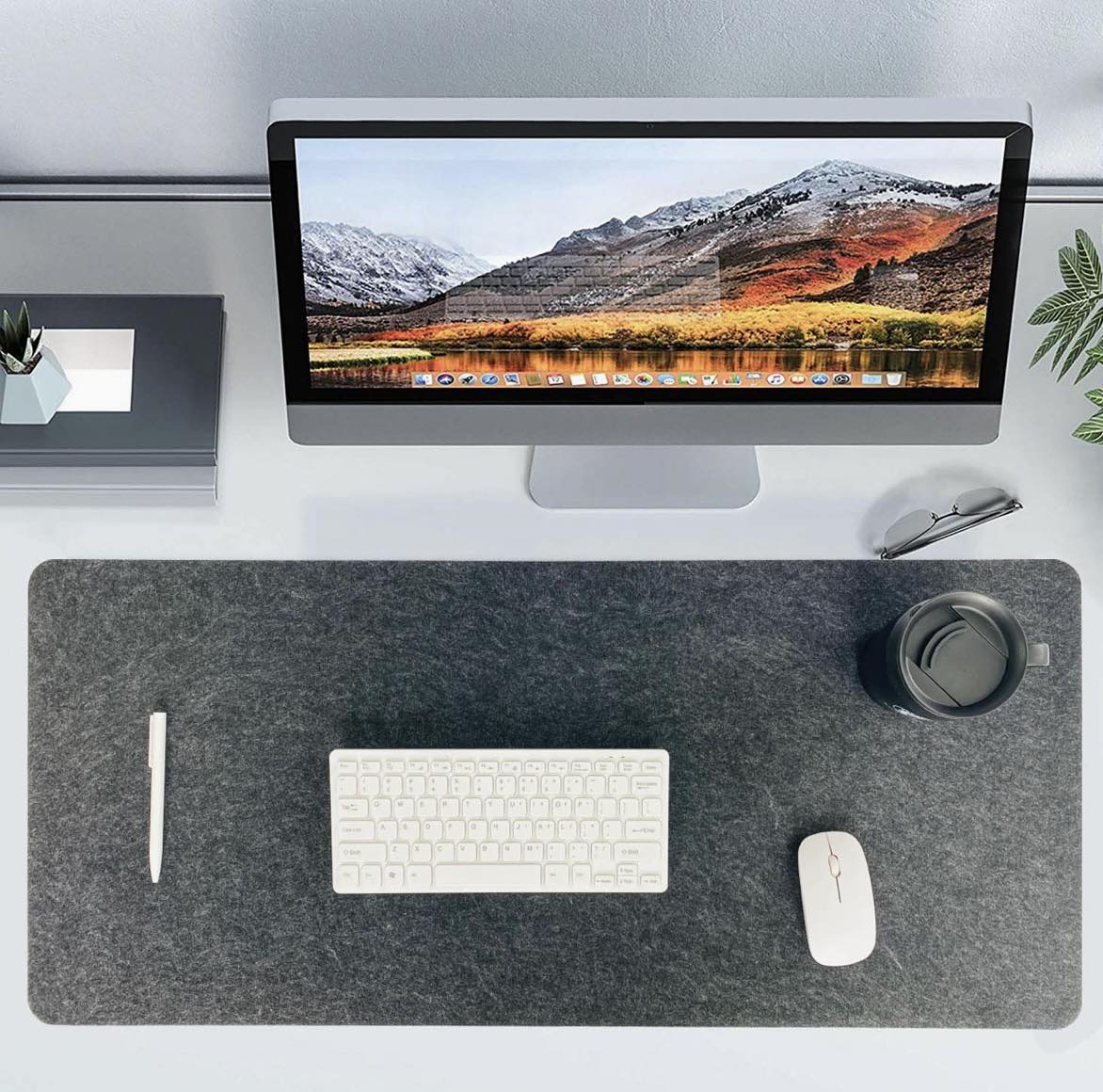 DAWNTREES Large Felt Desk Mat | 90×40CM