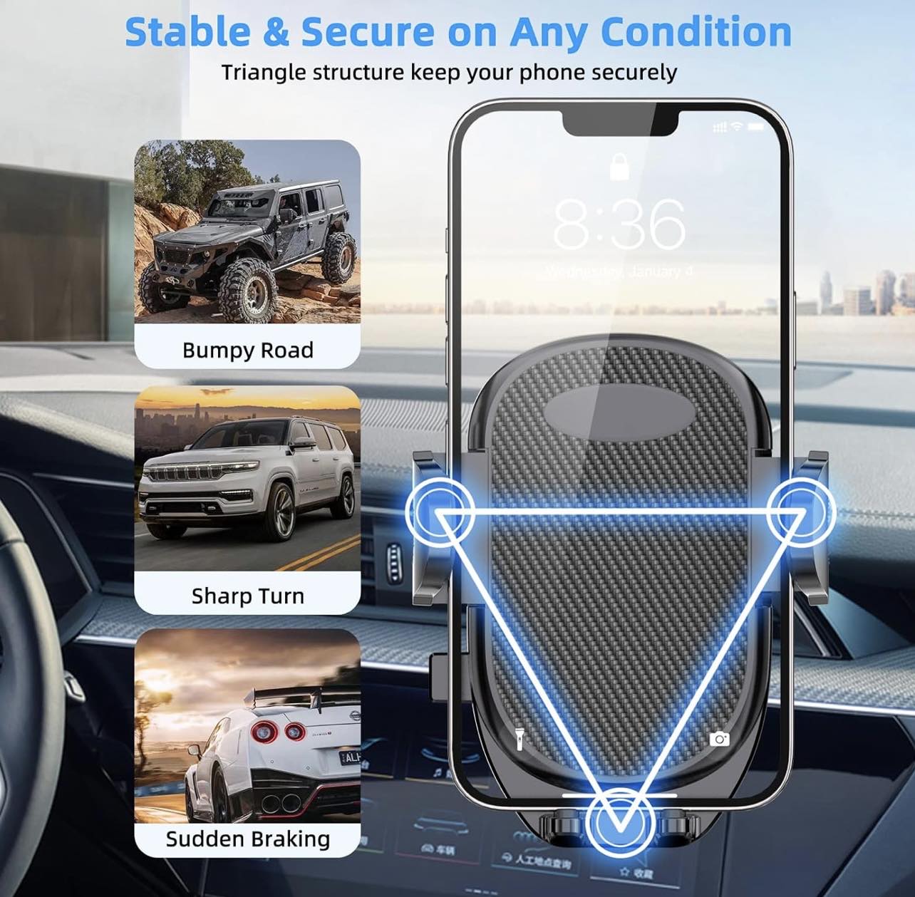 Car Air Vent Phone Mount Ultra Stable Vent Clip | C130