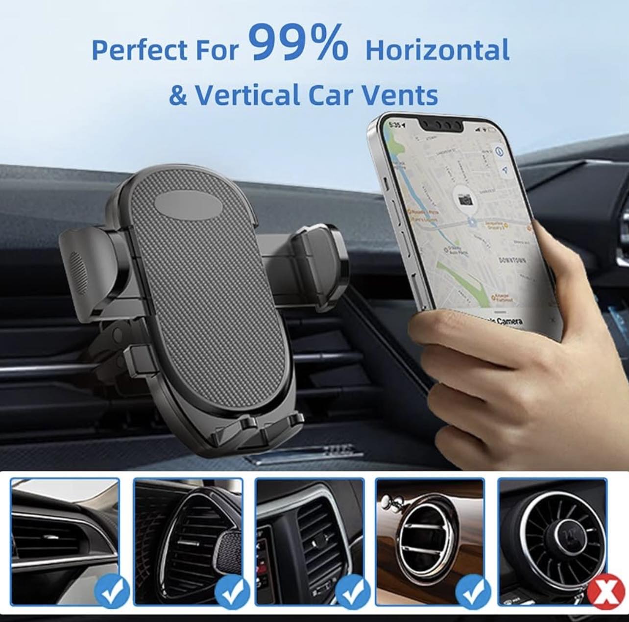 Car Air Vent Phone Mount Ultra Stable Vent Clip | C130