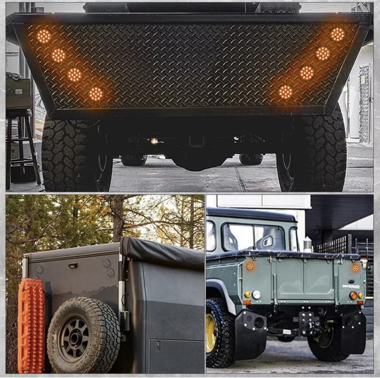Pair 3" Round LED Blinker Side Light Taillight | 12V-24V | 3 Colours