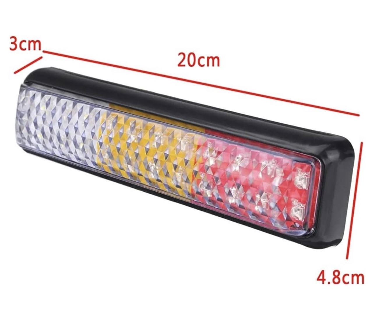 24 LED Tri-Colour Tail Lights Stop Reverse Turning Indicator | 10V - 30V