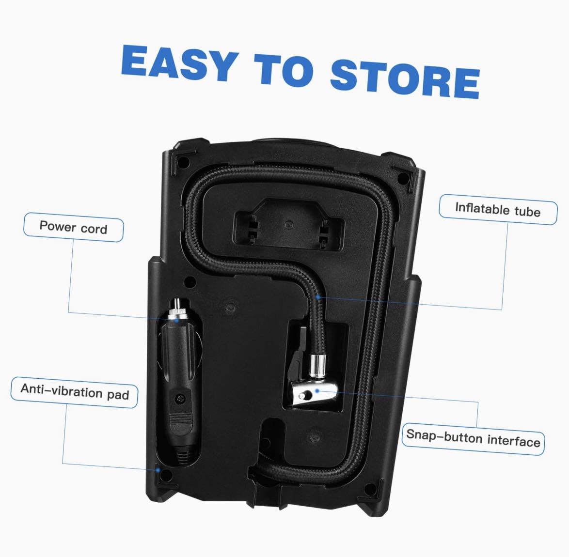 Portable Car Air Pump Car Tire Inflator Air Compressor W/Display & Light