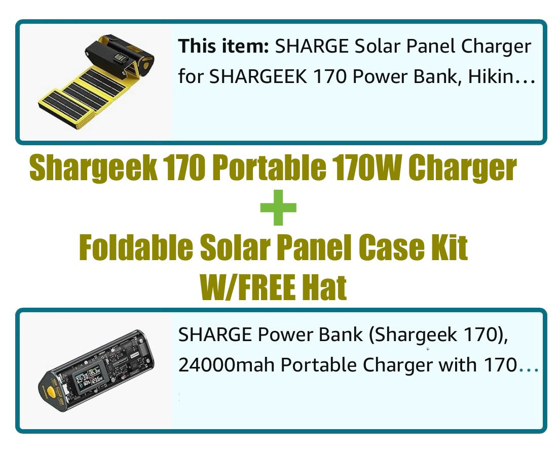 Shargeek 170 Portable 170W Charger+Solar Panel Case Kit